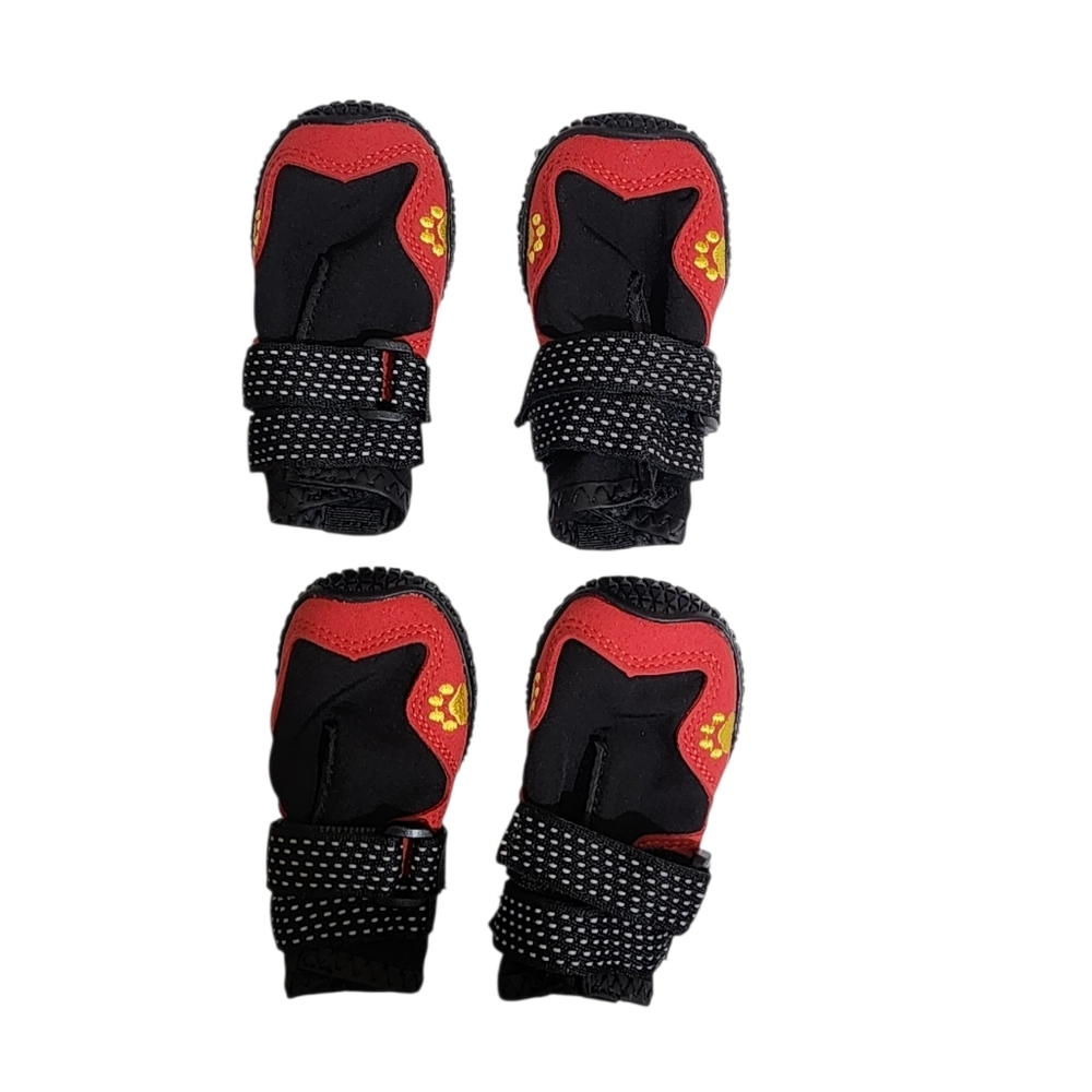 Red and Black Dog Paw Print Boots